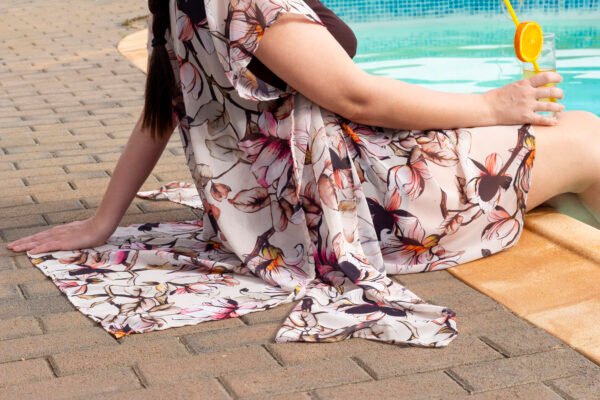 Kimono flores rosas