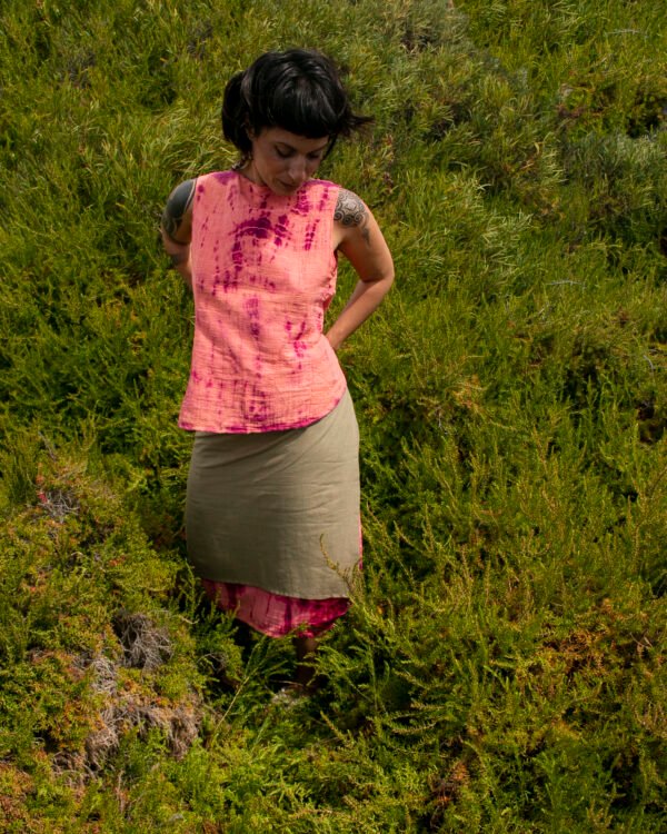 Blusa tirantes nudo reversible rosa - Image 2