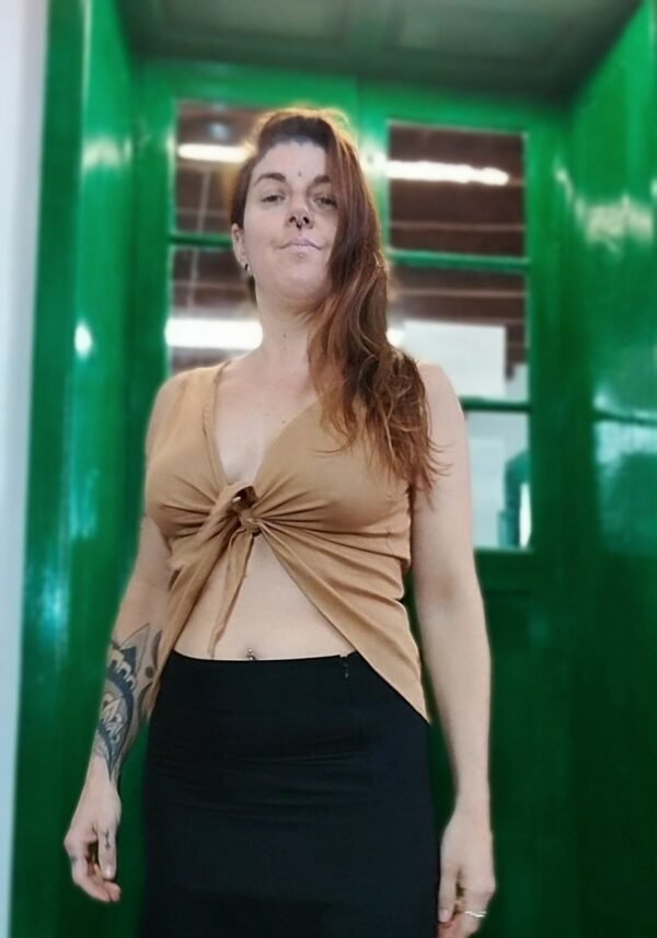 Blusa tirantes nudo reversible arena